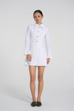 Sia - Premium Linen Mini Dress in White