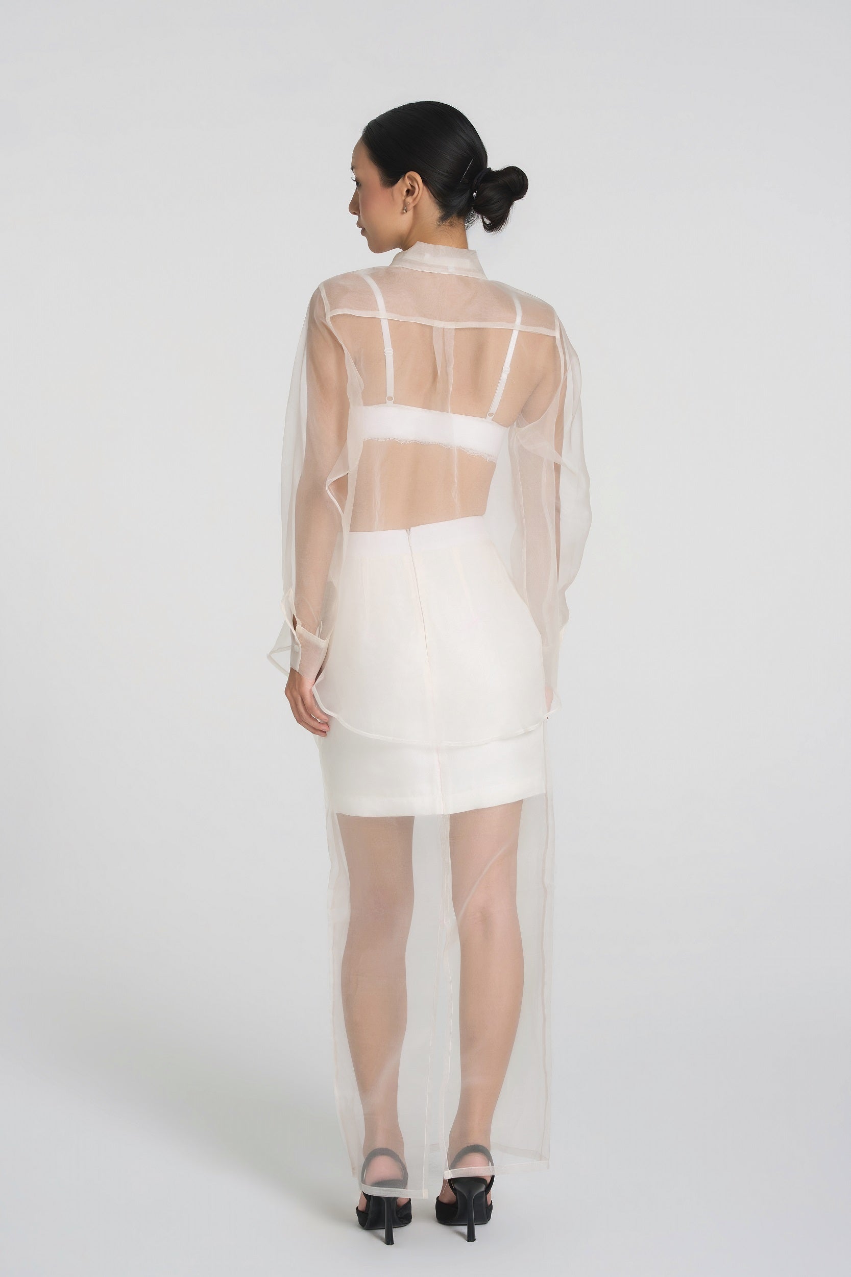 Alia - Silk Organza Shirt in White (PRE-ORDER)