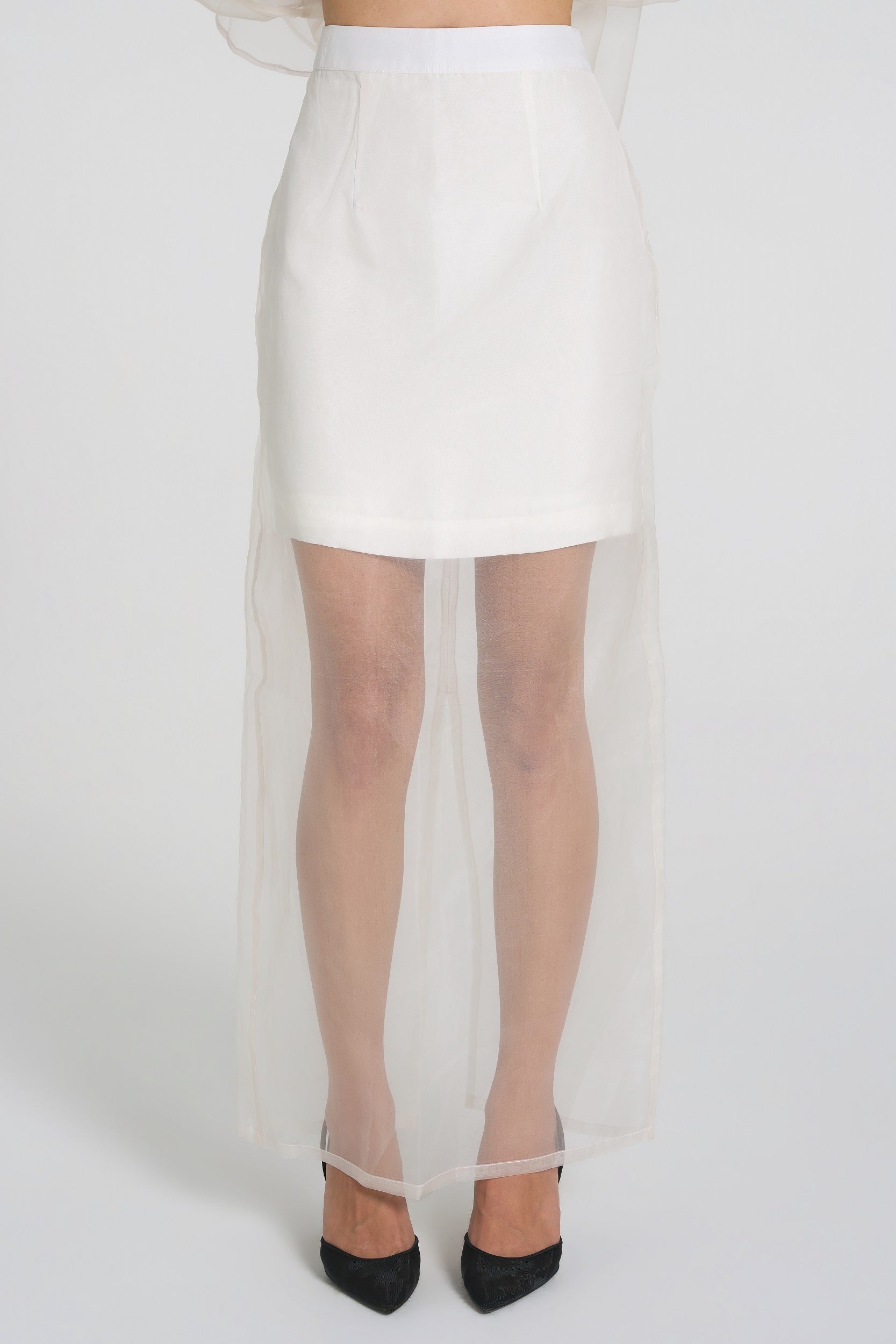 Alia - Silk Organza Skirt - White (PRE-ORDER)