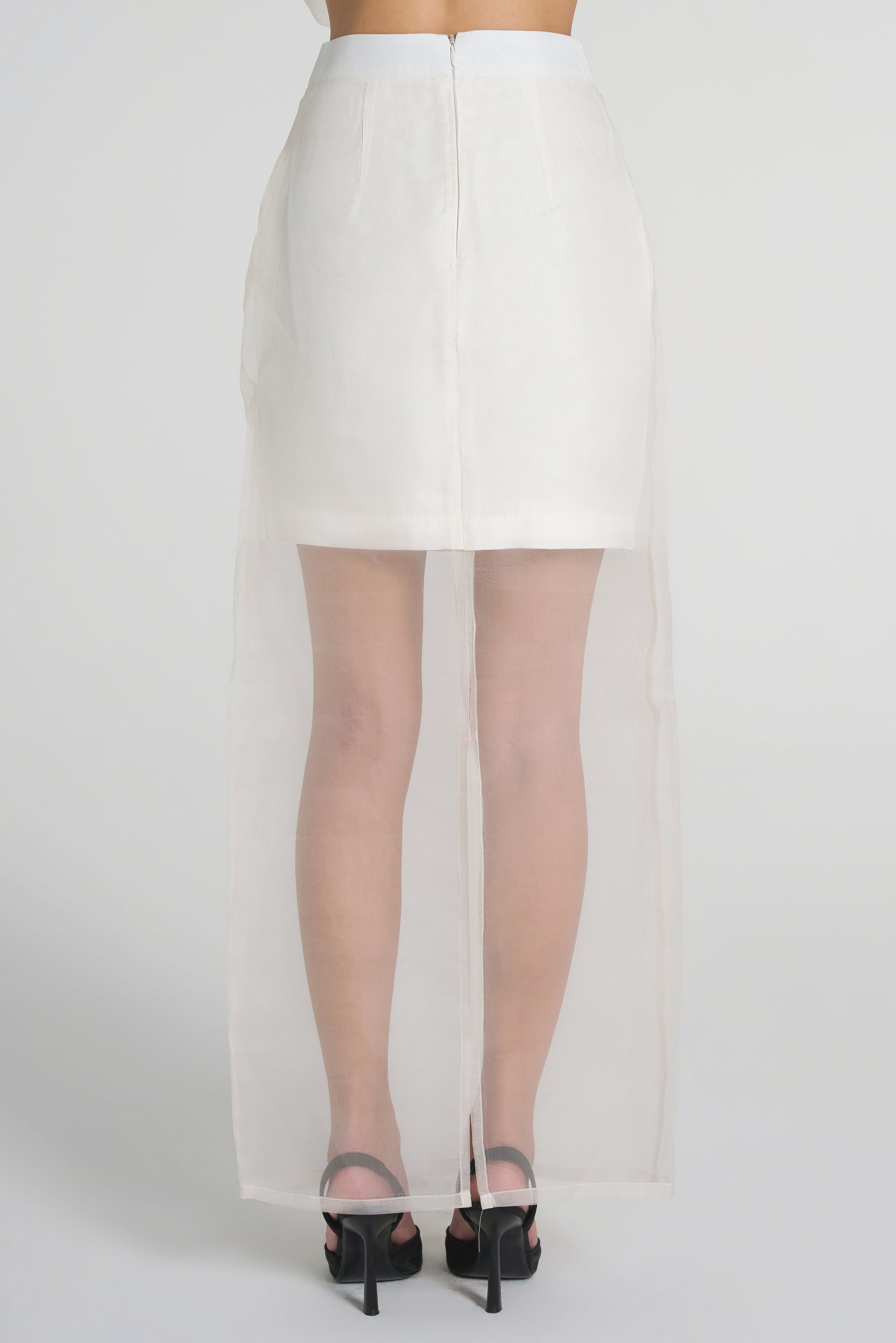 Alia - Silk Organza Skirt - White (PRE-ORDER)