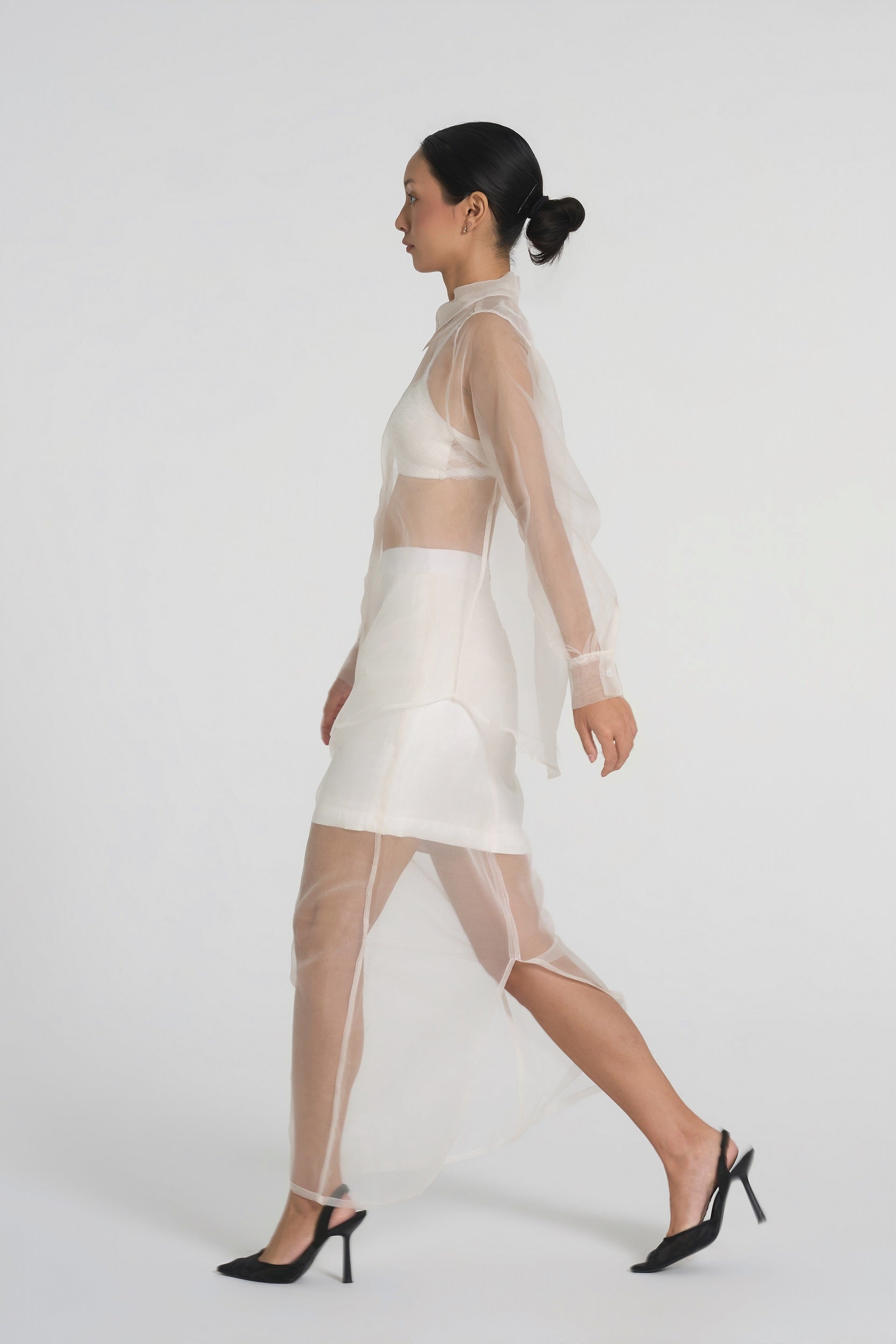 Alia - Silk Organza Skirt - White (PRE-ORDER)