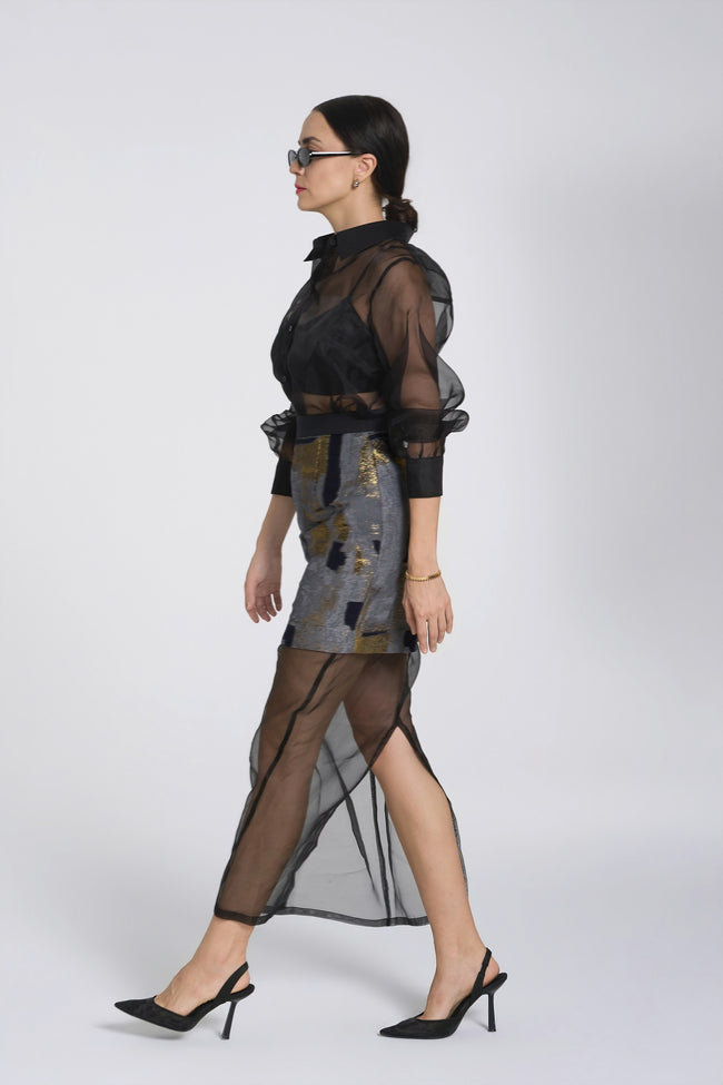 Quinn - Silk Organza Skirt - Black (PRE-ORDER - 2 pieces only)