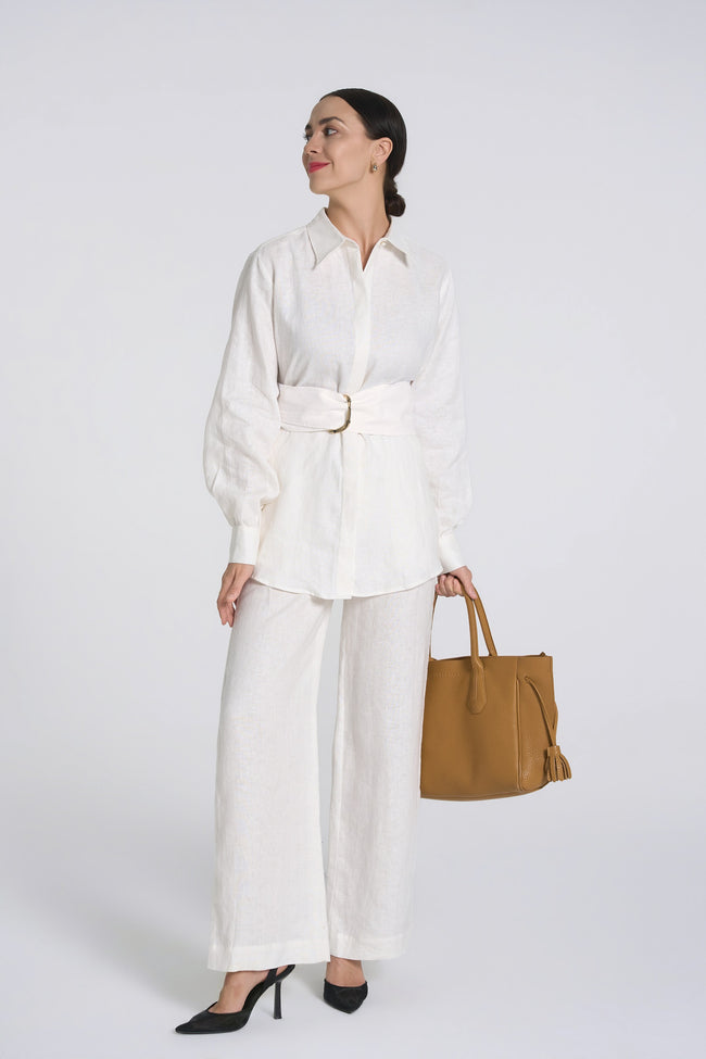 Sana - Premium Linen Trousers -  Cobalt Blue