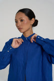 Sana - Premium Linen Shirt  - Relaxed-fit - Cobalt Blue