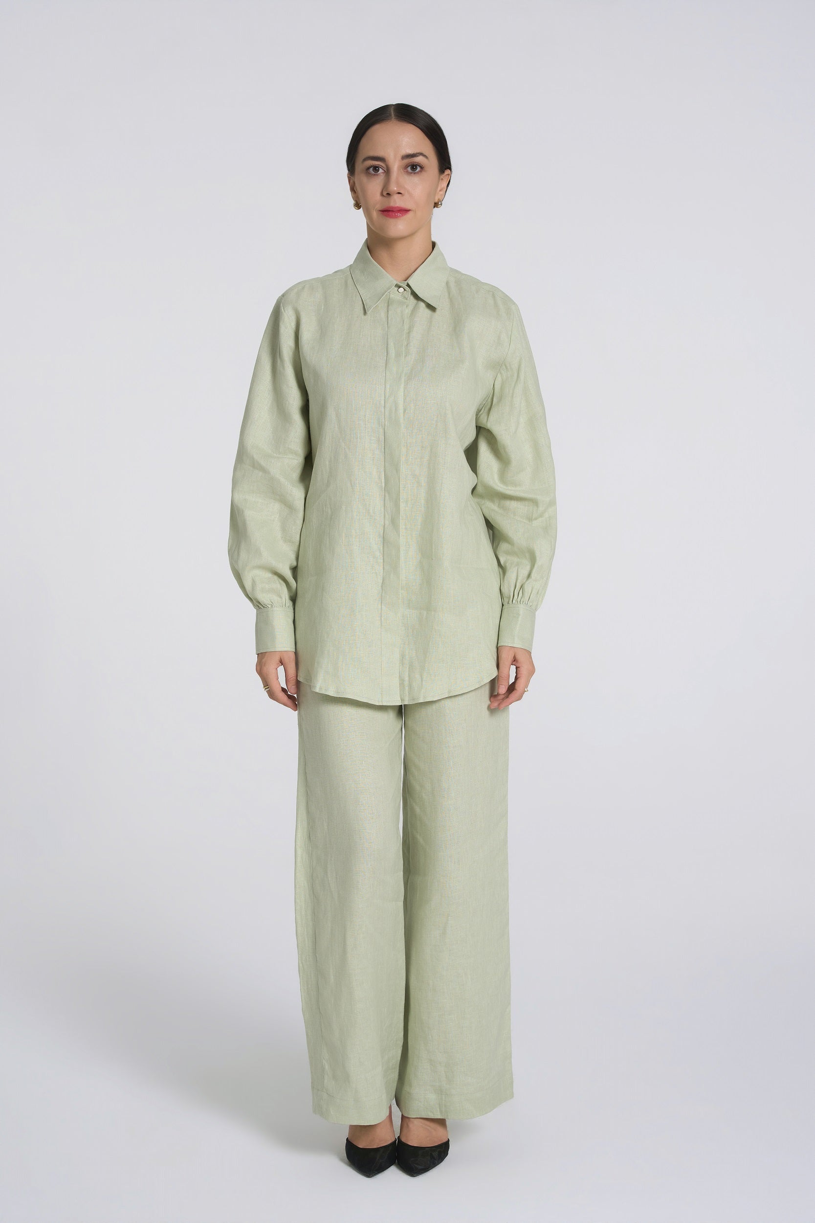Sana - Premium Linen Trousers - Mint