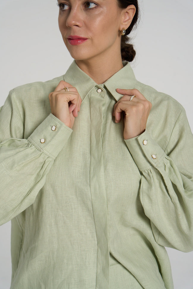 Sana - Premium Linen Shirt - Relaxed-fit - Off-White