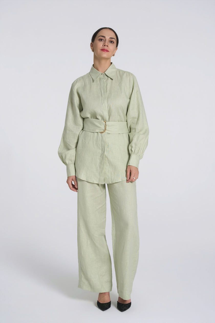 Sana - Premium Linen Shirt  - Relaxed-fit - Cobalt Blue