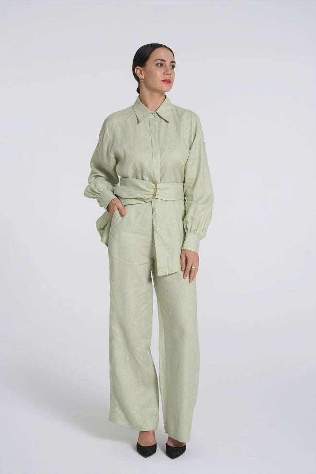 Sana - Premium Linen Trousers - Off-White