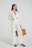 Kat - Linen/Cotton-Blend Pinstripe Suit Jacket