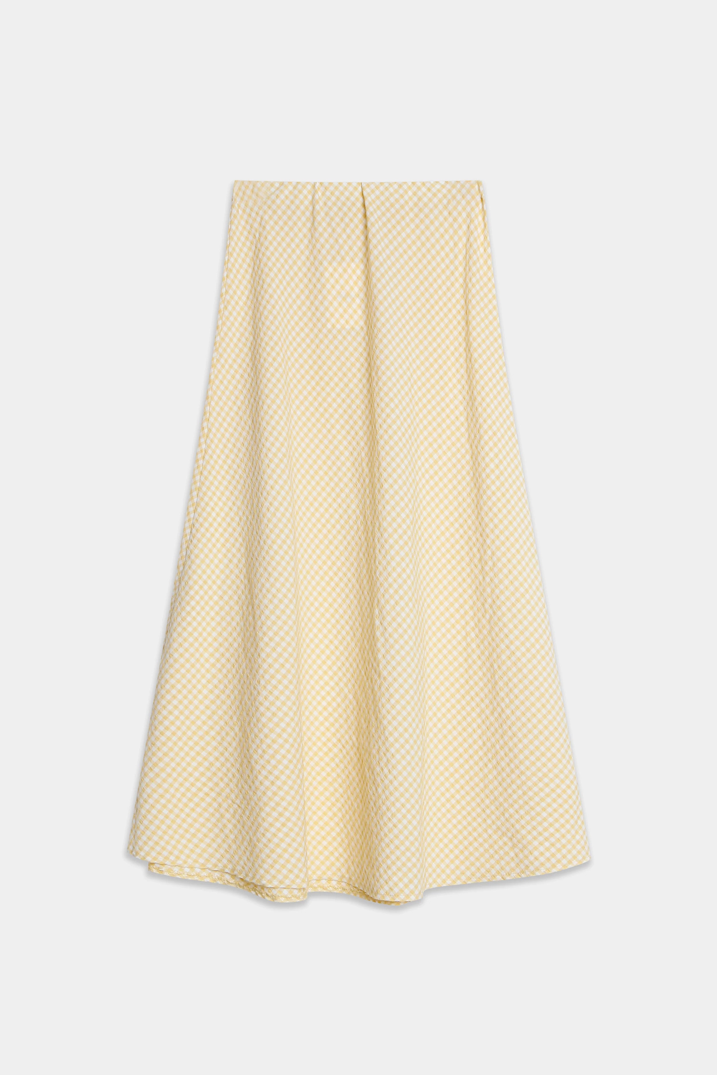 Vichy Cotton Blend Skirt - Purple