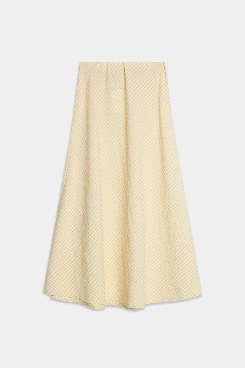 Vichy Cotton Blend Skirt - Purple