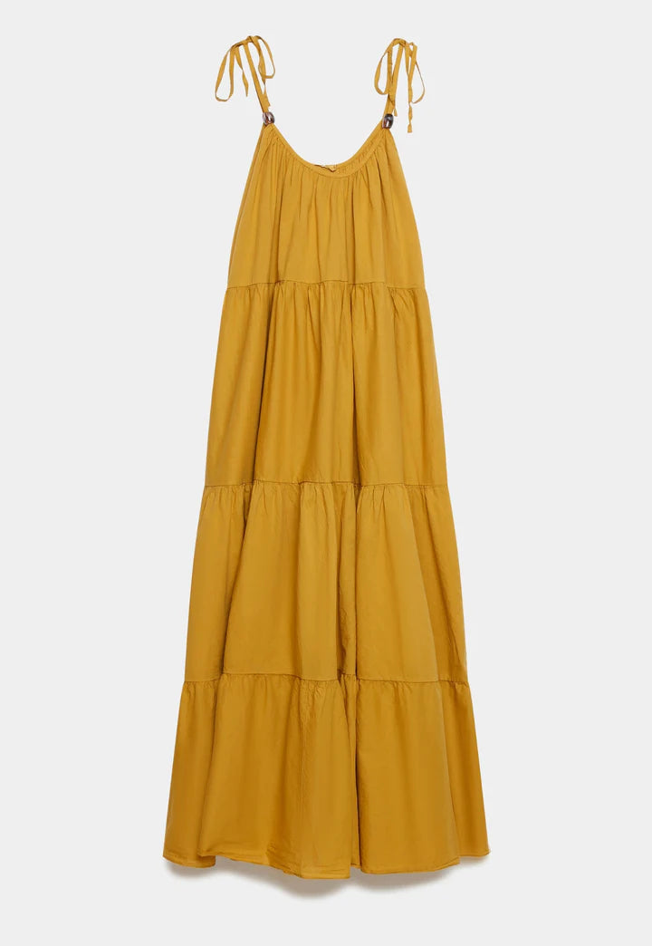 100% Cotton Maxi Dress -  Purple