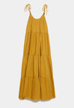 100% Cotton Maxi Dress -  Purple