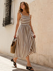 100% Cotton - Striped Midi Dress