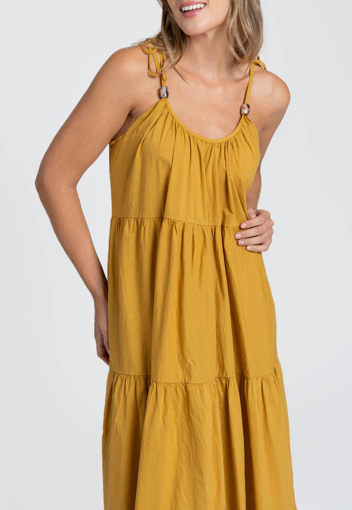 100% Cotton Maxi Dress -  Purple