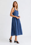 100% Cotton - Striped Midi Dress