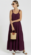 100% Cotton Maxi Dress -  Purple